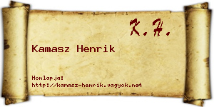 Kamasz Henrik névjegykártya